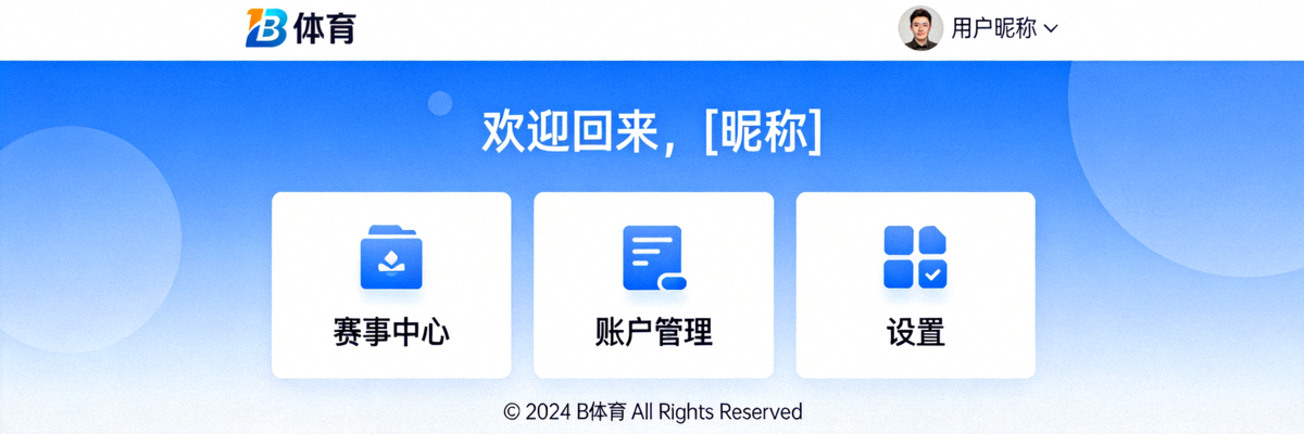 B体育官网登录成功后的用户个人中心欢迎页面